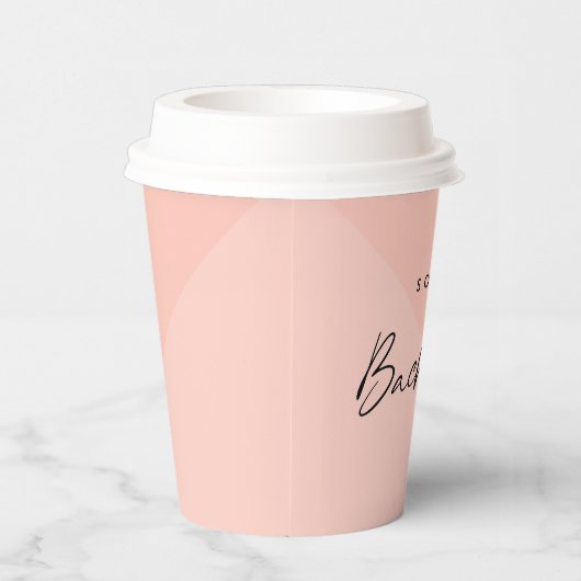 Bachelorette Roze Perzik | Minimalistische Moderne Papieren Bekers (Rechts)