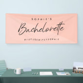 Bachelorette Roze Roze | Pastel Minimalistische Mo Spandoek (Beurs)