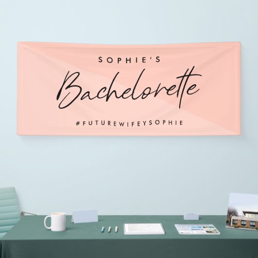 Bachelorette Roze Roze | Pastel Minimalistische Mo Spandoek (Beurs)