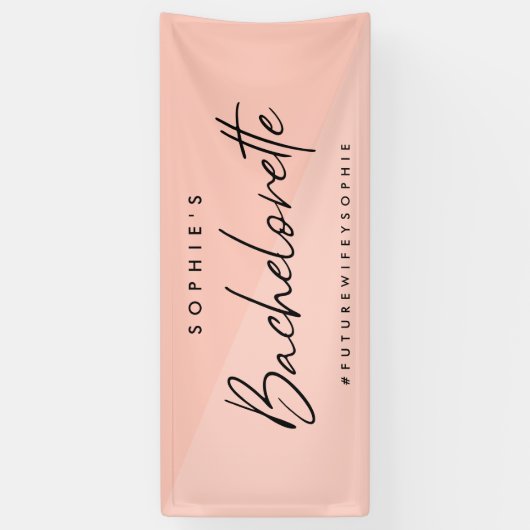 Bachelorette Roze Roze | Pastel Minimalistische Mo Spandoek (Verticaal)