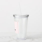 Bachelorette Roze Strepen | Persoonlijk Cadeau Acryl Drinkbeker (Links)