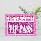 Bachelorette roze vip uitnodiging (Staand voorkant)
