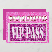 Bachelorette roze vip uitnodiging (Voorkant / Achterkant)