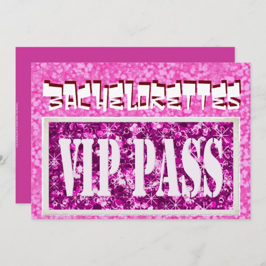 Bachelorette roze vip uitnodiging (Voorkant / Achterkant)
