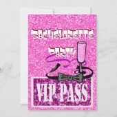 Bachelorette roze vip uitnodiging (Voorkant)