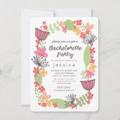Bachelorette Rustic Floral Border Kaart (Voorkant)