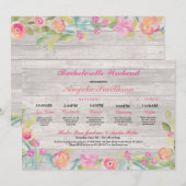 Bachelorette Rustic Vrijgezellenfeest Itinerary Co Programmakaart (Voorkant / Achterkant)