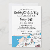 Bachelorette Santorini Meisjes Uitnodiging (Voorkant)