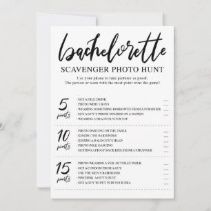 Bachelorette Scavenger foto jacht Game kaart