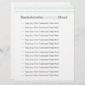 Bachelorette Scavenger Hunt Game Blue Tribal (Voorkant / Achterkant)