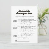 Bachelorette scavenger hunt spel, leuk bachelorett kaart (Staand voorkant)