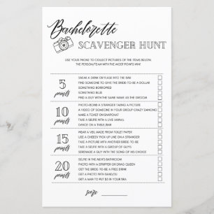 Bachelorette Scavenger Hunt vrijgezellenfeest game