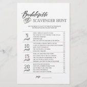 Bachelorette Scavenger Hunt vrijgezellenfeest game Flyer (Voorkant)