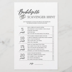 Bachelorette Scavenger Hunt vrijgezellenfeest game Flyer