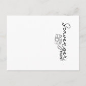 Bachelorette scavenger jaagt op de wedstrijd aankondigingskaart (Achterkant)