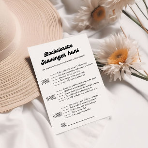 Bachelorette scavenger jachtspel, leuke bacheloret kaart