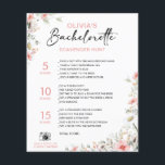 Bachelorette Scavenger Wildbloemen<br><div class="desc">Prachtige,  aanpasbare Bachelorette Scavenger Hunt Game! Je kunt het personaliseren met je games,  de punten en de naam van de bruid.</div>