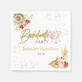 Bachelorette Servetten | Waterverf Roze Cocktail (Voorkant)