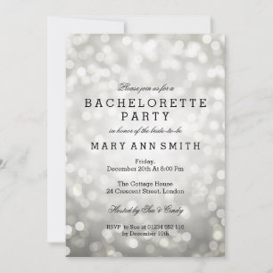 Bachelorette: Silver Glitter Lights Kaart