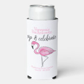 Bachelorette Sip & Celebrate Pink Flamingo Custom Seltzer Blikjeskoeler (Seltzer Voorkant)