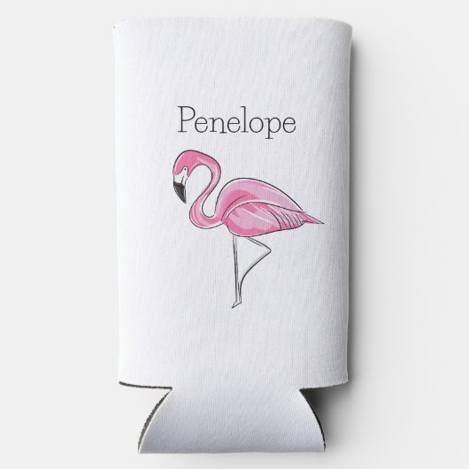 Bachelorette Sip & Celebrate Pink Flamingo Custom Seltzer Blikjeskoeler (Achterkant)