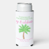 Bachelorette Sip & Celebrate Preppy Palm Custom Seltzer Blikjeskoeler (Seltzer Voorkant)