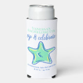 Bachelorette Sipp & Vier Sterfish Kust Naam Seltzer Blikjeskoeler (Seltzer Voorkant)