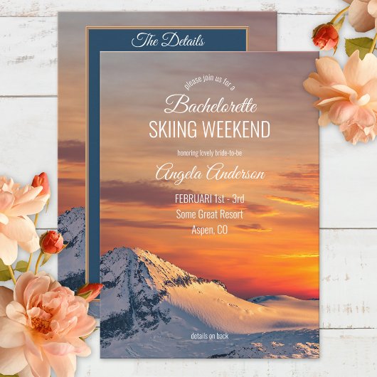 Bachelorette Skiing Weekend Itinerary Uitnodiging