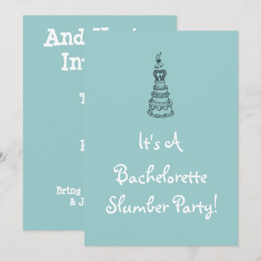 Bachelorette Slumber Party Invitation Kaart (Voorkant / Achterkant)