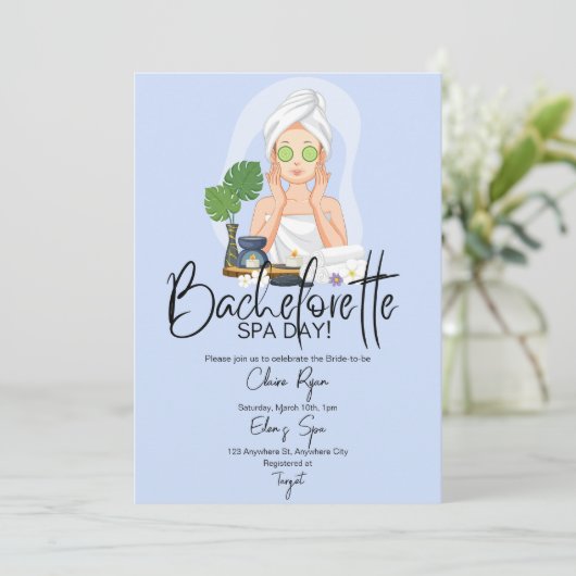 Bachelorette Spa Day Uitnodiging (Staand voorkant)