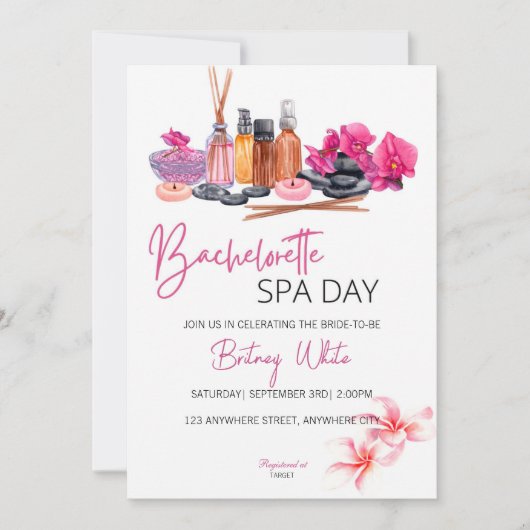 Bachelorette Spa Day Uitnodiging (Voorkant)