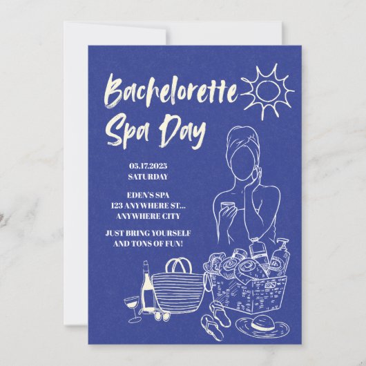 Bachelorette Spa Day Uitnodiging (Voorkant)