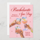 Bachelorette Spa Day Uitnodiging (Voorkant / Achterkant)
