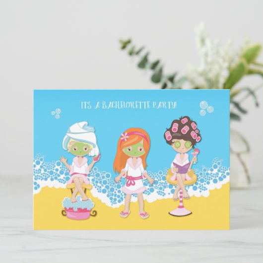 Bachelorette Spa Party Kaart (Staand voorkant)