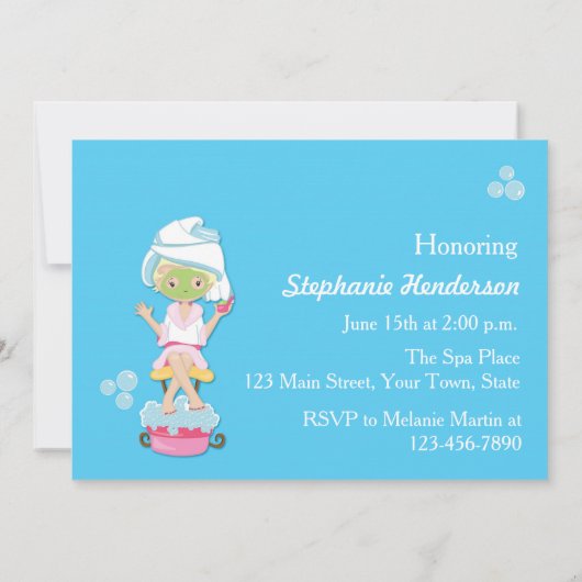 Bachelorette Spa Party Kaart (Achterkant)