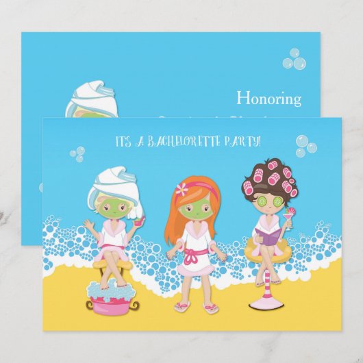 Bachelorette Spa Party Kaart (Voorkant / Achterkant)