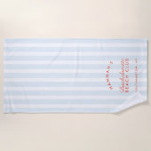 Bachelorette Stof Blauw & Rood Retro Modern Strandlaken (Voorkant)