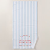 Bachelorette Stof Blauw & Rood Retro Modern Strandlaken (Voorkant)