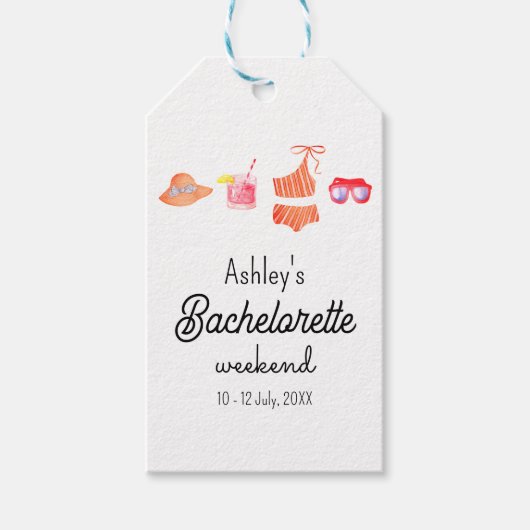 Bachelorette Strand Bikini Weekend  Cadeaulabel (Voorkant)
