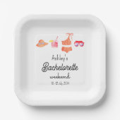 Bachelorette Strand Bikini Weekend Papieren Bordje (Voorkant)