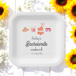 Bachelorette Strand Bikini Weekend  Papieren Bordje