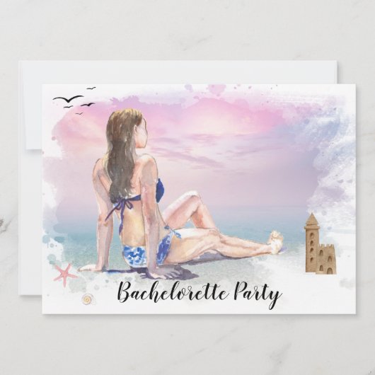**Bachelorette Strand Weekend Feest QR Kaart (Voorkant)
