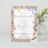 Bachelorette strand Weekend Route Uitnodiging (Staand voorkant)