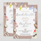 Bachelorette strand Weekend Route Uitnodiging (Voorkant / Achterkant)