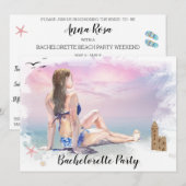 **Bachelorette Strand Weekendfeest QR Kaart (Voorkant / Achterkant)