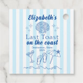 Bachelorette Strandfeest Laatste Toast Aan de Kust Bedankjes Labels (Achterkant)