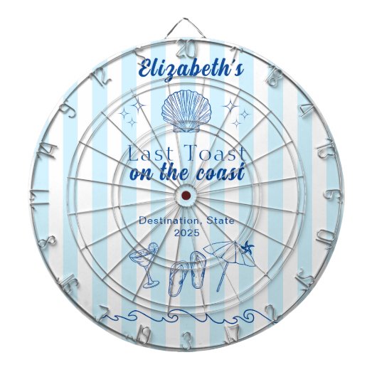 Bachelorette Strandfeest Laatste Toast Aan de Kust Dartbord (Voorkant)