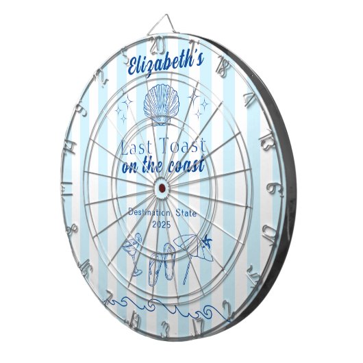 Bachelorette Strandfeest Laatste Toast Aan de Kust Dartbord (Voorkant Rechts)