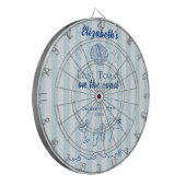 Bachelorette Strandfeest Laatste Toast Aan de Kust Dartbord (Voorkant Links)