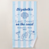 Bachelorette Strandfeest Laatste Toast Aan de Kust Strandlaken (Voorkant)